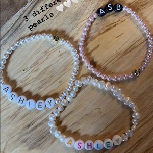 pearl stretch name bracelets